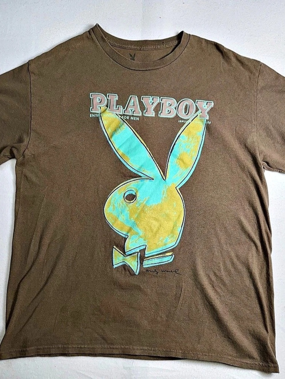 Playboy Graphic Tee in Brown Large